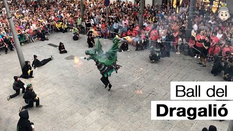 Baile del Dragalió desde el Ayuntamiento de Mataró